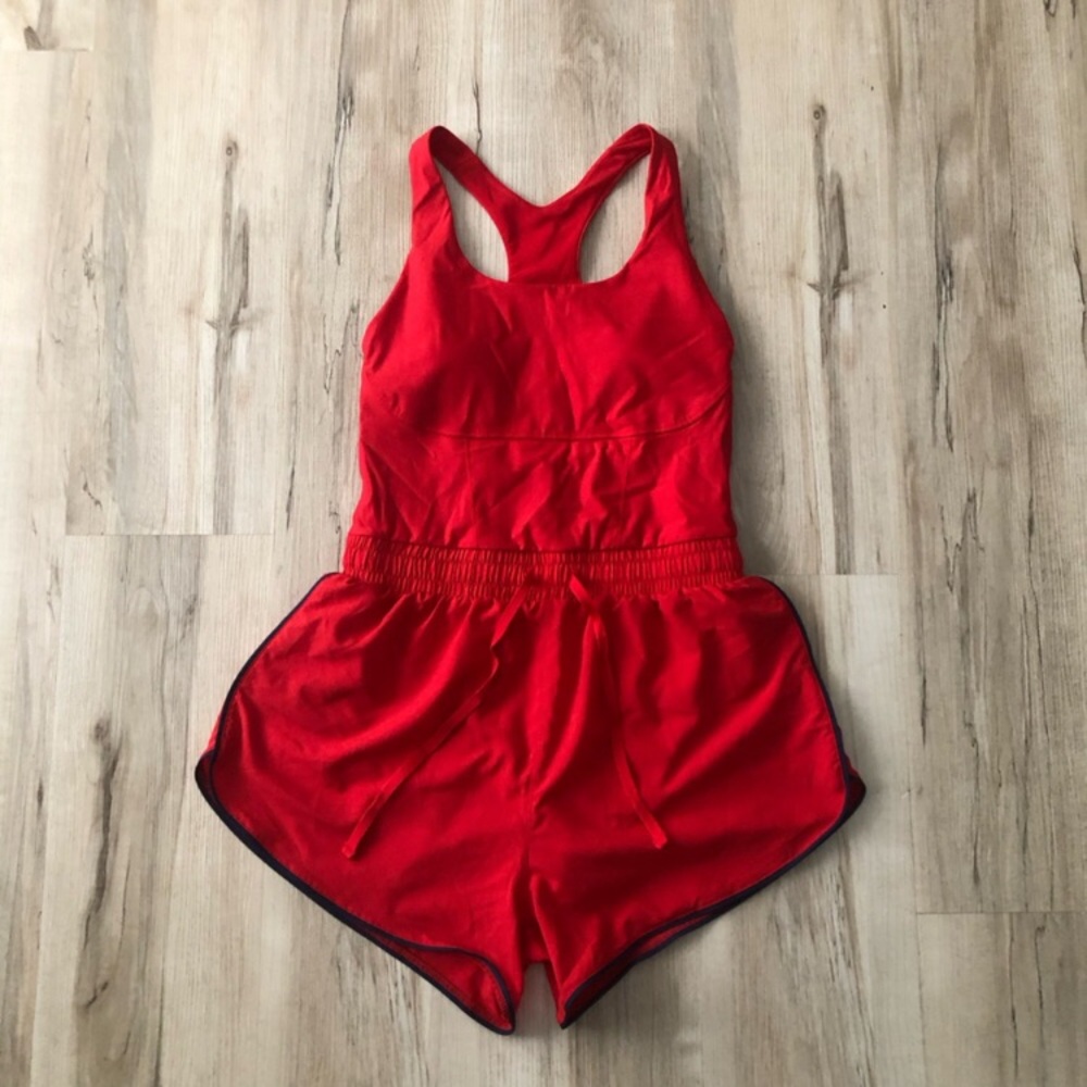 Fabletics Red Racerback Jumpsuit Romper - Picture 5 of 7